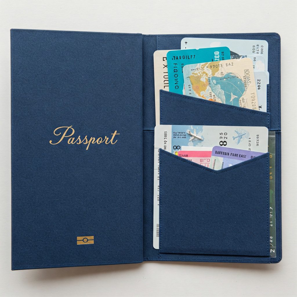 Album de scrapbooking voyage original avec pages en forme de passeport et pochettes pour billets d'avion. Découvrez une idée créative pour votre album de scrapbooking de voyage : des pages originales en forme de passeport intégrant des pochettes pratiques pour conserver vos billets et souvenirs. Inspirez-vous pour vos prochains projets de scrapbooking de voyage !